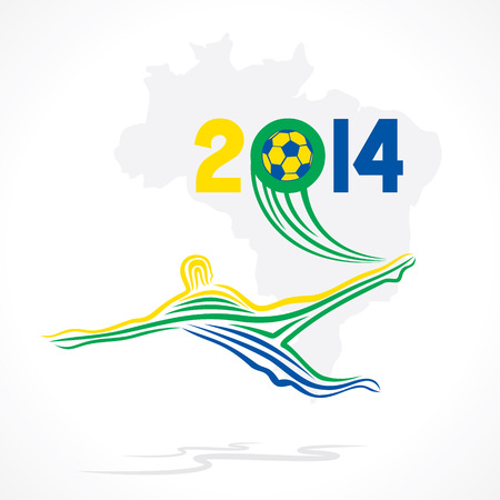 abstract soccer player hit the ball のイラスト素材