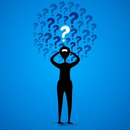 businessmen hand on head think about problem conceptのイラスト素材