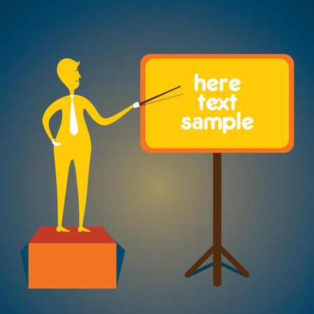 men giving presentation to people concept のイラスト素材