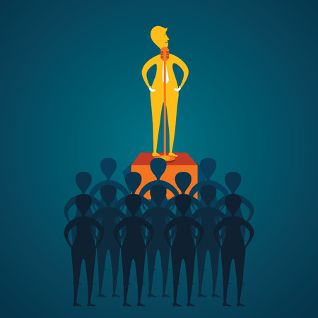 leader discussion or communication to team member concept のイラスト素材