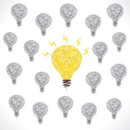 creative new idea bulb background vectorのイラスト素材