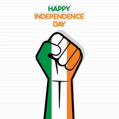 happy independence day of Ireland  flag in hand vectorのイラスト素材