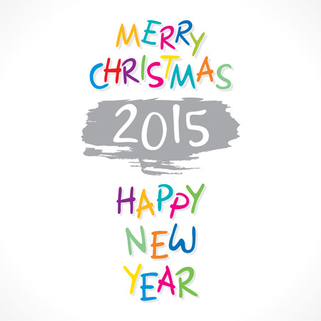 creative colorful new year 2015 greeting children sketch design vectorのイラスト素材