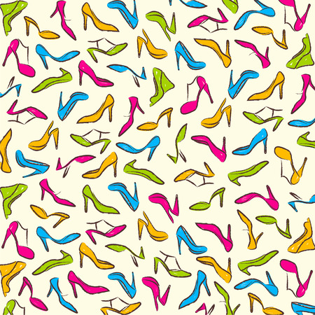 colorful footwear pattern background vectorのイラスト素材