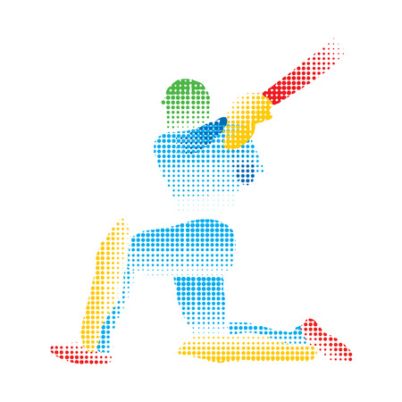 creative abstract cricket player design by halftone vectorのイラスト素材