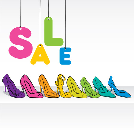 fashion footwear sale banner design vectorのイラスト素材