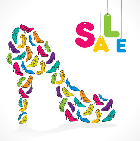 big fashion footwear sale banner design vectorのイラスト素材