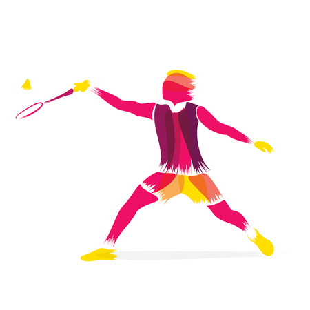 badminton player design vectorのイラスト素材