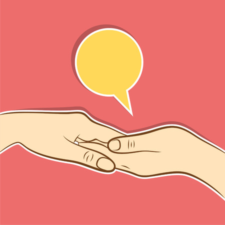 helping hand or support hand concept design のイラスト素材