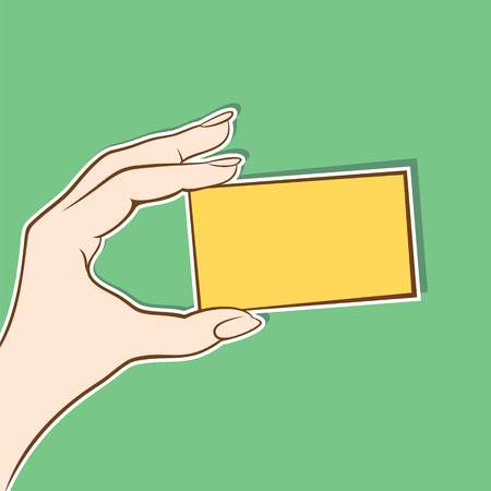 hand hold blank card designのイラスト素材
