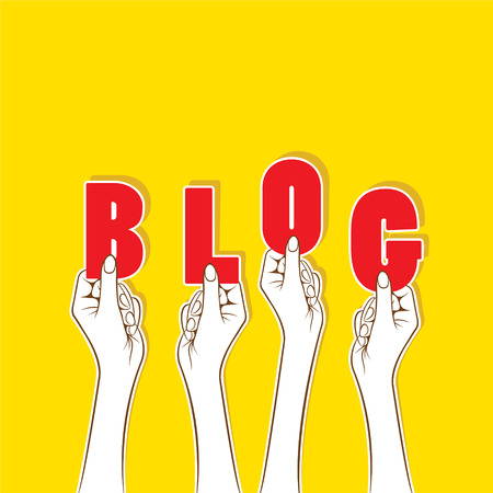 blog word hold in hand concept design vectorのイラスト素材