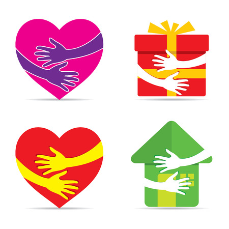 care for every thing like hear, love, gift or your home design concept vectorのイラスト素材