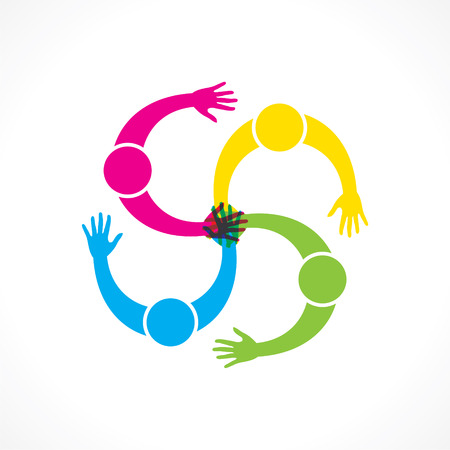 teamwork or every people join hand for help concept design vectorのイラスト素材
