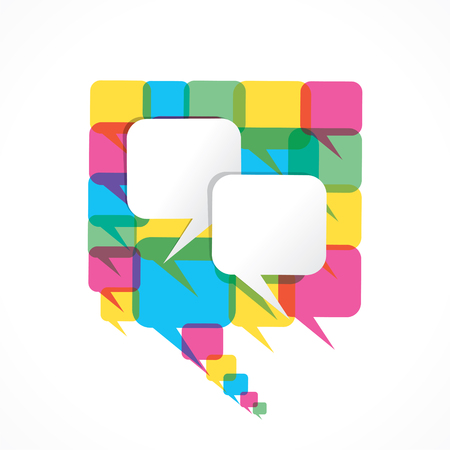 write your text on message bubble  with colorful message bubble design vectorのイラスト素材