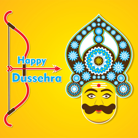 happy dussehra greeting card design vectorのイラスト素材