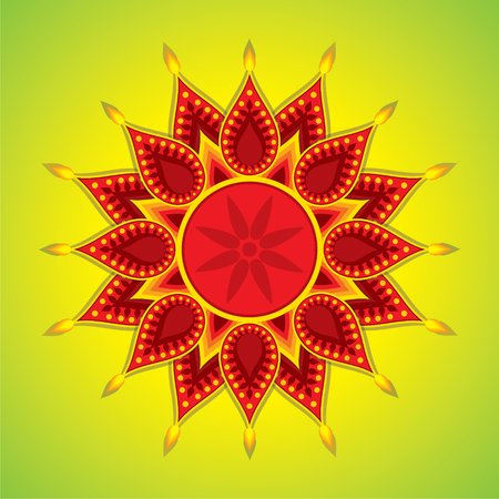 colorful diwali greeting design vectorのイラスト素材