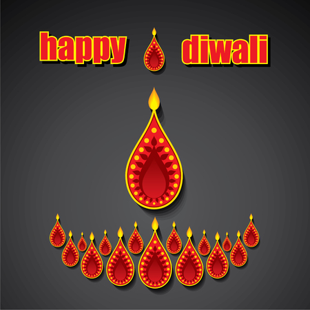creative happy diwali greeting design vectorのイラスト素材