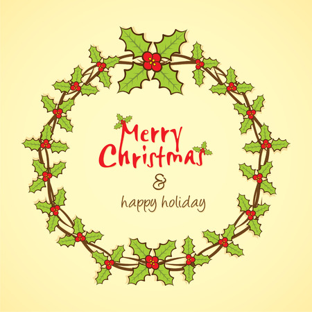 merry christmas greeting design vectorのイラスト素材
