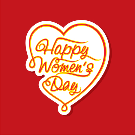 happy women day sticker or label design vectorのイラスト素材