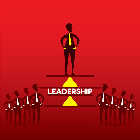 leadership concept , leader stand on balance scale designのイラスト素材