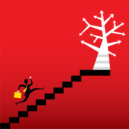 men run for success , find the right direction concept design vectorのイラスト素材