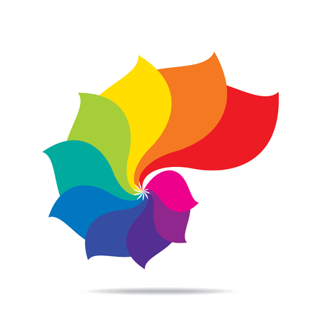 creative colorful leaf symbol design vectorのイラスト素材