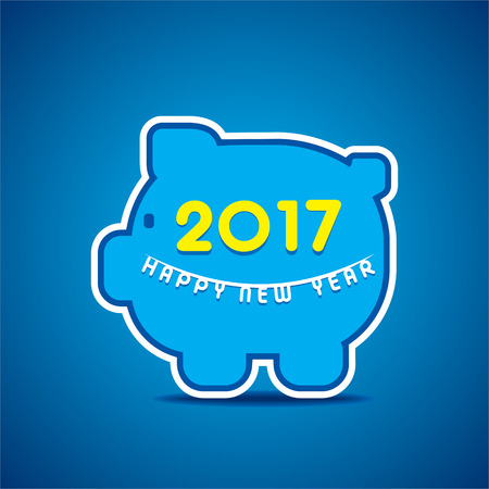 Vector Illustration of Creative New Year Greeting for 2017のイラスト素材