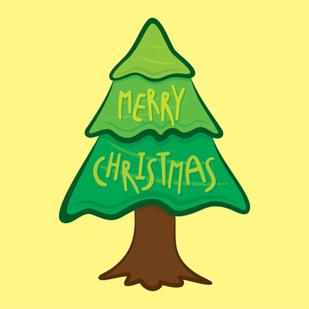 creative merry christmas tree design vectorのイラスト素材