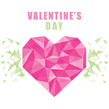 creative happy valentine's day poster design using crystal style patternのイラスト素材