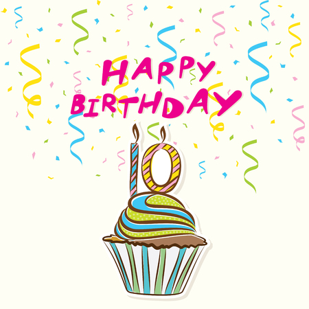 10th happy birthday greeting designのイラスト素材