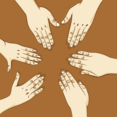 Teamwork concept or every hand supportのイラスト素材