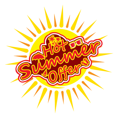 Hot summer sale offer banner or poster designのイラスト素材