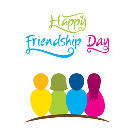 happy friendship day greeting design, meeting in one placeのイラスト素材