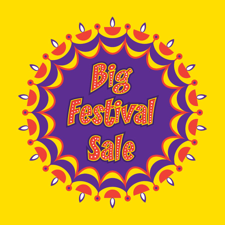 A creative big festive banner design ,diwali festival offer illustration.のイラスト素材