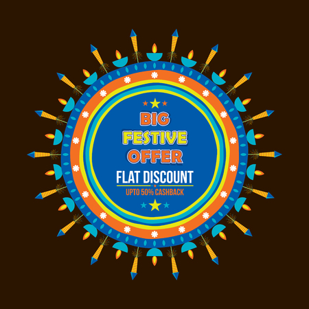 diwali festival sale banner or festival sale template designのイラスト素材