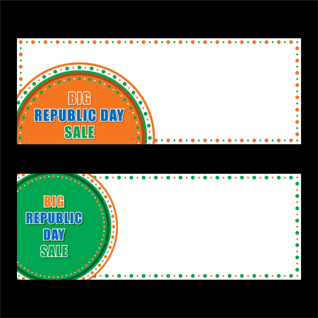 Creative big Indian republic day sale website banner design.のイラスト素材