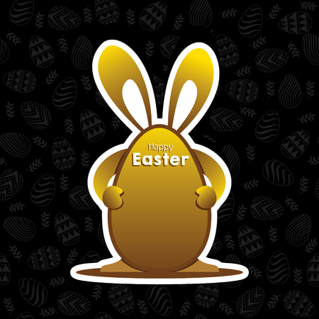 happy easter greeting card design, with egg background pattern design Vector illustration.のイラスト素材