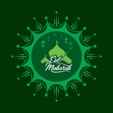 vector illustration of Eid mubarak greeting design, muslim traditional festivalのイラスト素材