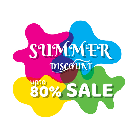 summer sale banner design with colorful backgroundのイラスト素材