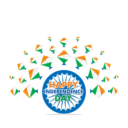 independence day of india, 15th of august greeting design with kiteのイラスト素材