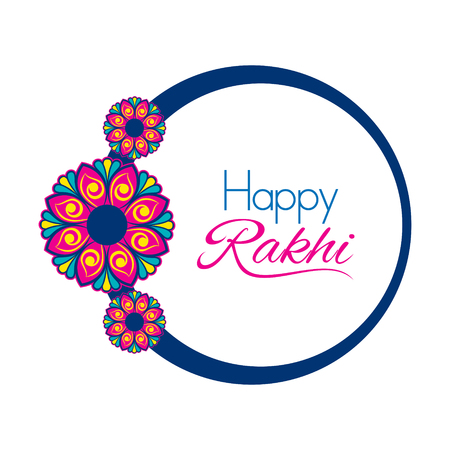 decorative greeting card of Rakhi for Raksha Bandhan, Indian festival for brother and sister relationのイラスト素材