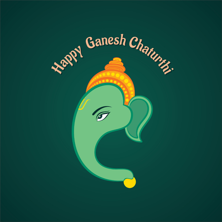 celebrate indian Happy Ganesh Chaturthi festival banner designのイラスト素材