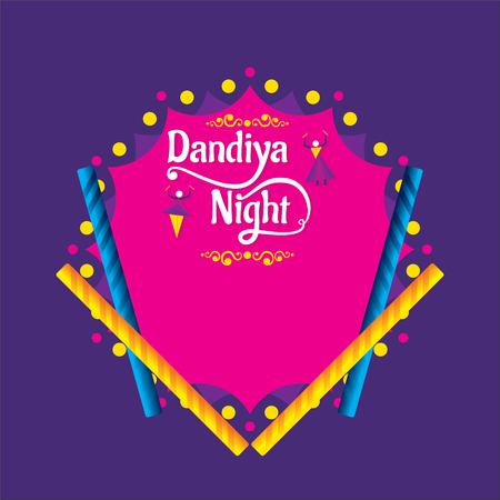 Creative Poster Or Flyer Of Dandiya night Invitation Card Background.のイラスト素材