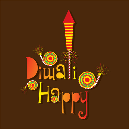 creative poster of festival diwali with lots of crackersのイラスト素材