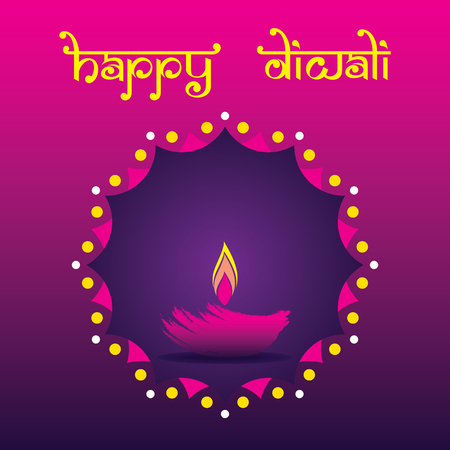 colorful fire cracker with decorated diya for Happy Diwali holiday of India poster designのイラスト素材
