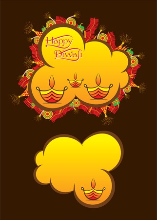 Vector illustration on the theme of the traditional celebration of happy diwali with crackersのイラスト素材