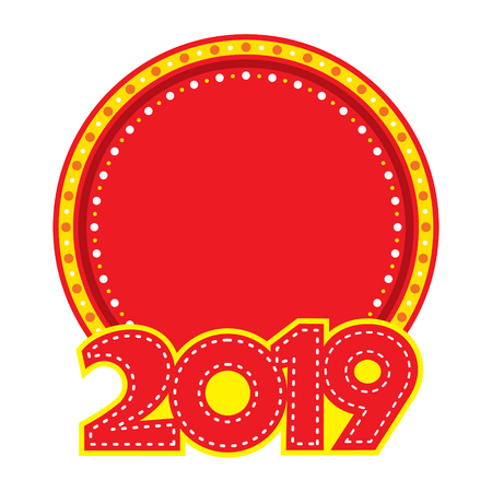 creative new year 2019 greeting card design with blank space to write your textのイラスト素材