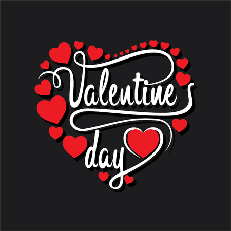 happy valentines day greeting design, lettering designのイラスト素材