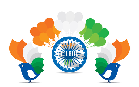 happy independence day of india illustration vector, creative poster designのイラスト素材