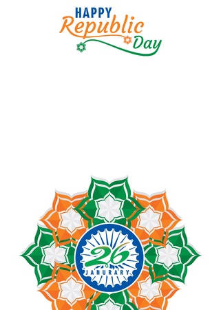 happy republic day of india illustration vector, using abstract flower poster designのイラスト素材